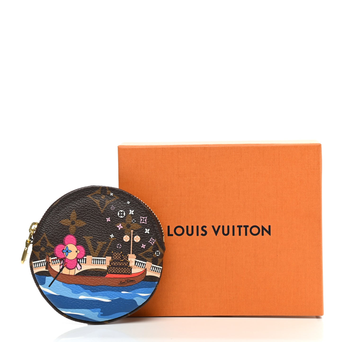 Monogram 2019 Christmas Animation Round Coin Purse Blue