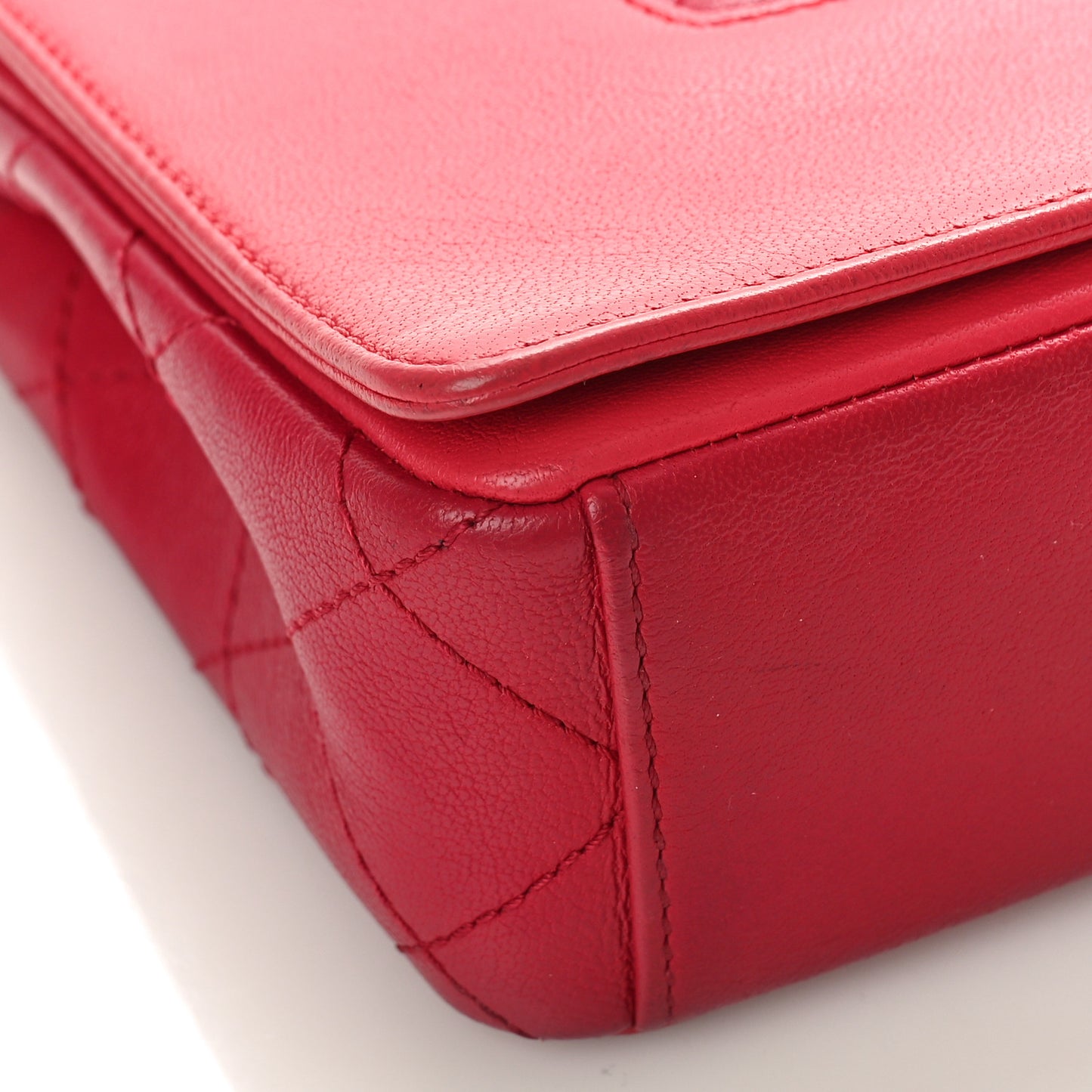 Sheepskin Quilted Medium Vintage Mademoiselle Flap Red