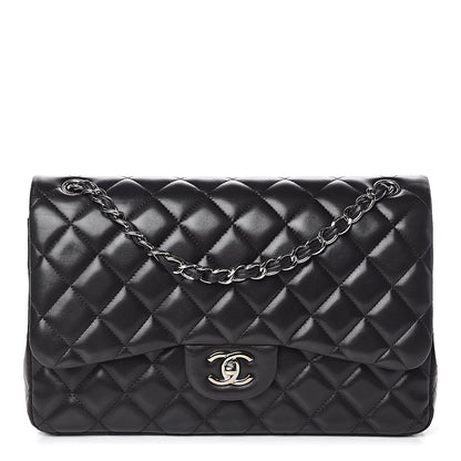 Chanel Lambskin Quilted Jumbo Double Flap Black 1 of 10