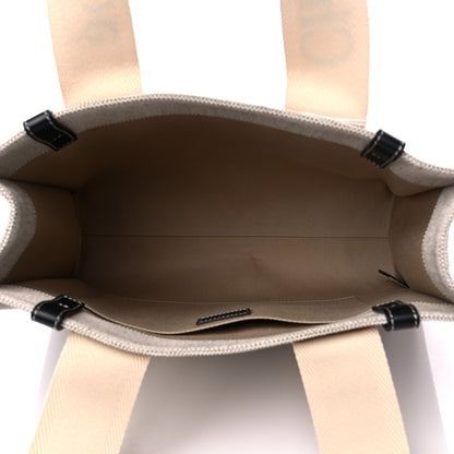 Chloe Cotton Calfskin Medium Woody Ribbon Tote White Black 5 of 9