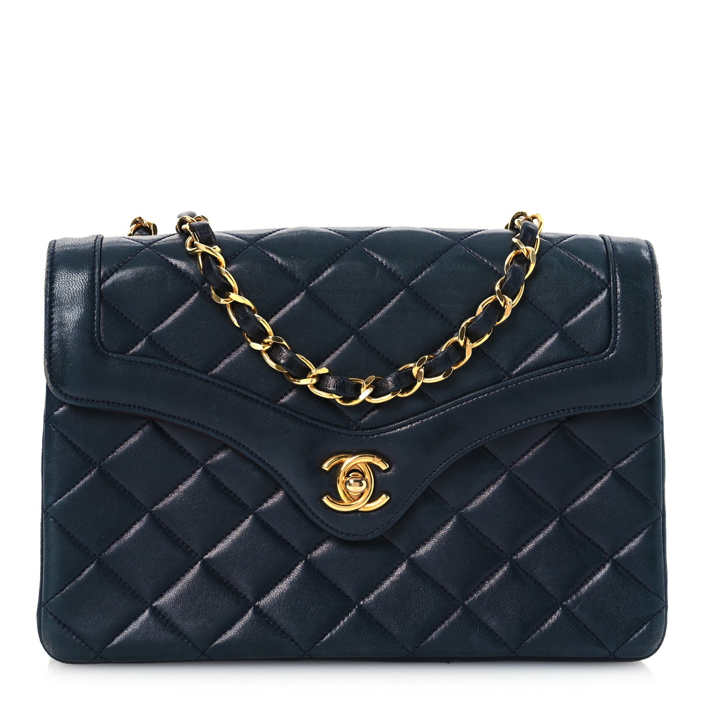 Lambskin Quilted Small Single Flap Black
