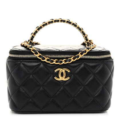 Chanel Lambskin Quilted Pick Me Up Vanity Case Black 1 of 11
