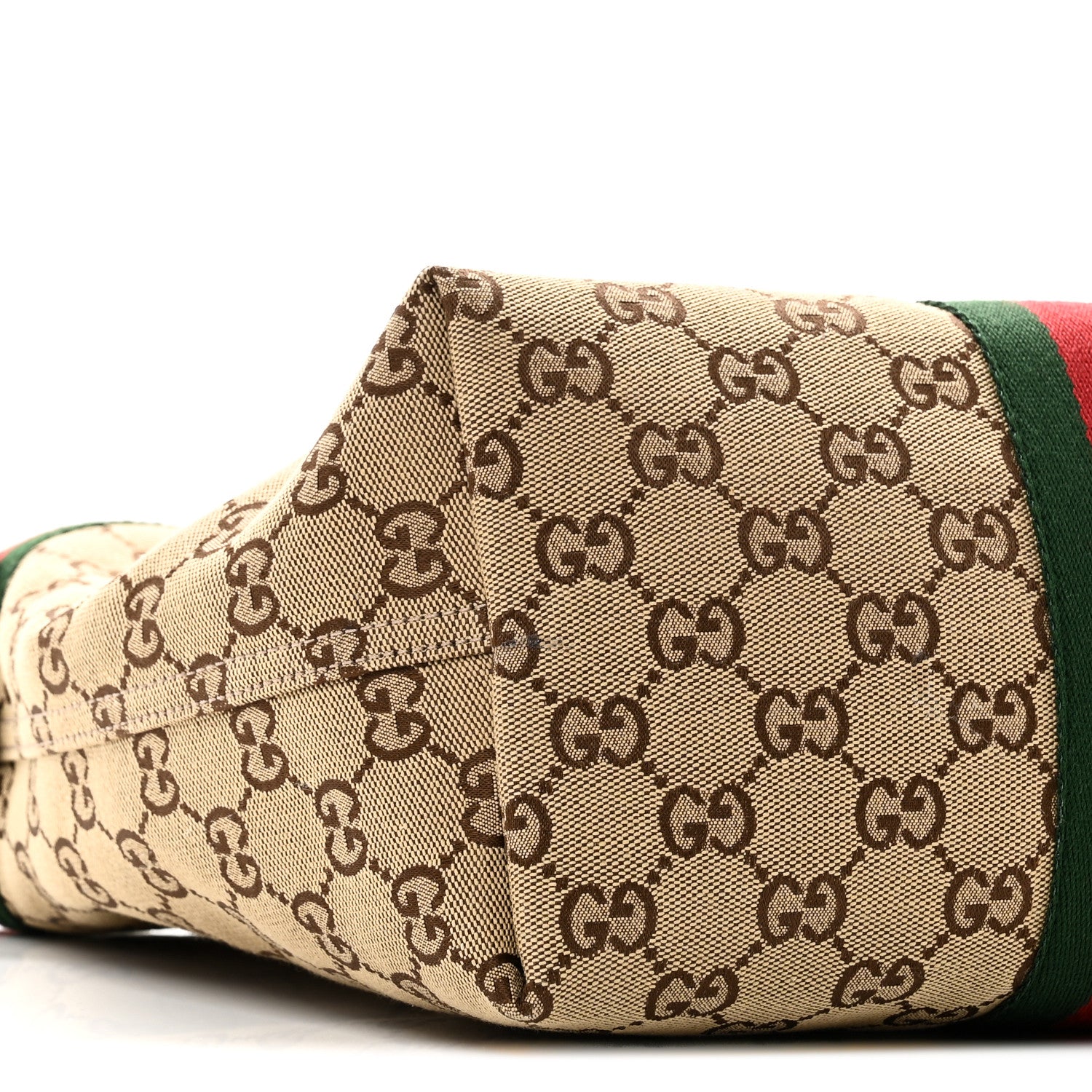 Gucci Monogram Web Small Giglio Tote Beige Dark Brown 10 of 11