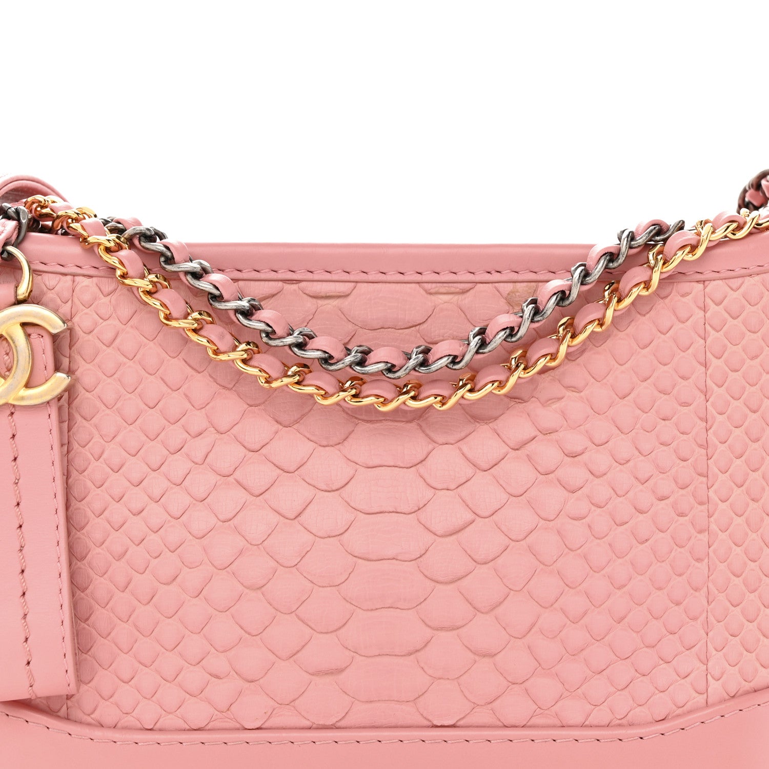 Chanel Snakeskin Small Gabrielle Hobo Pink 8 of 14