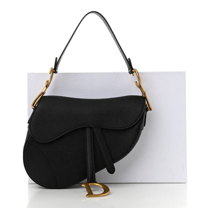 Christian Dior Grained Calfskin Saddle Bag Black 11 of 11