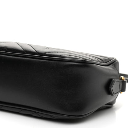 Gucci Calfskin Matelasse Small GG Marmont Chain Shoulder Bag Black 10 of 11