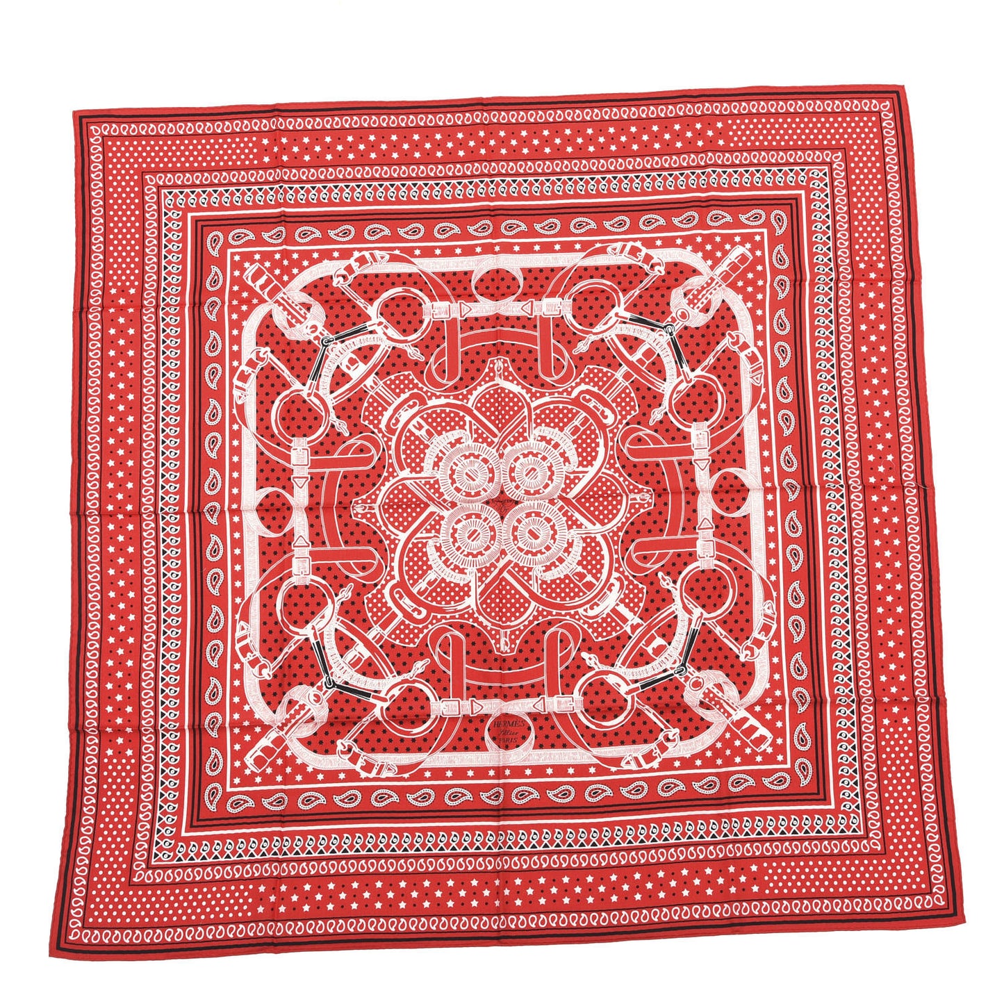 Cashmere Silk Eperon D'Or Shawl 140 Rouge White Black