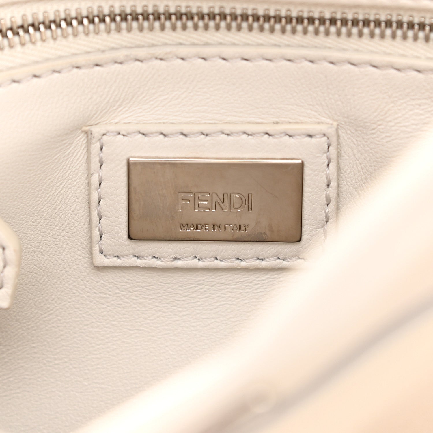 Fendi Nappa Lace Up Mini Peekaboo Iconic Satchel Bianco Carta 6 of 9