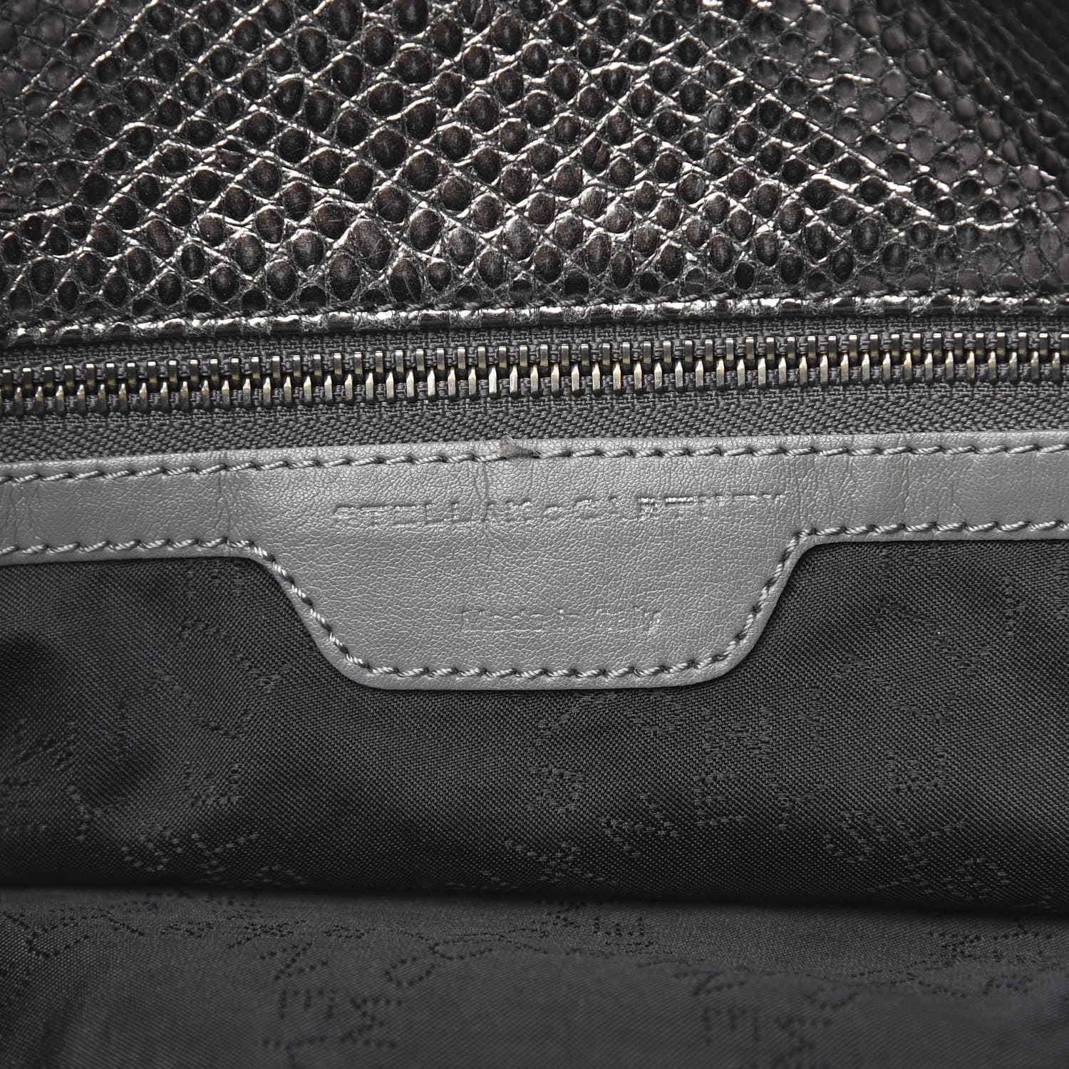Stella McCartney Metallic Snake Print Small Falabella Tote Ruthenium 6 of 12