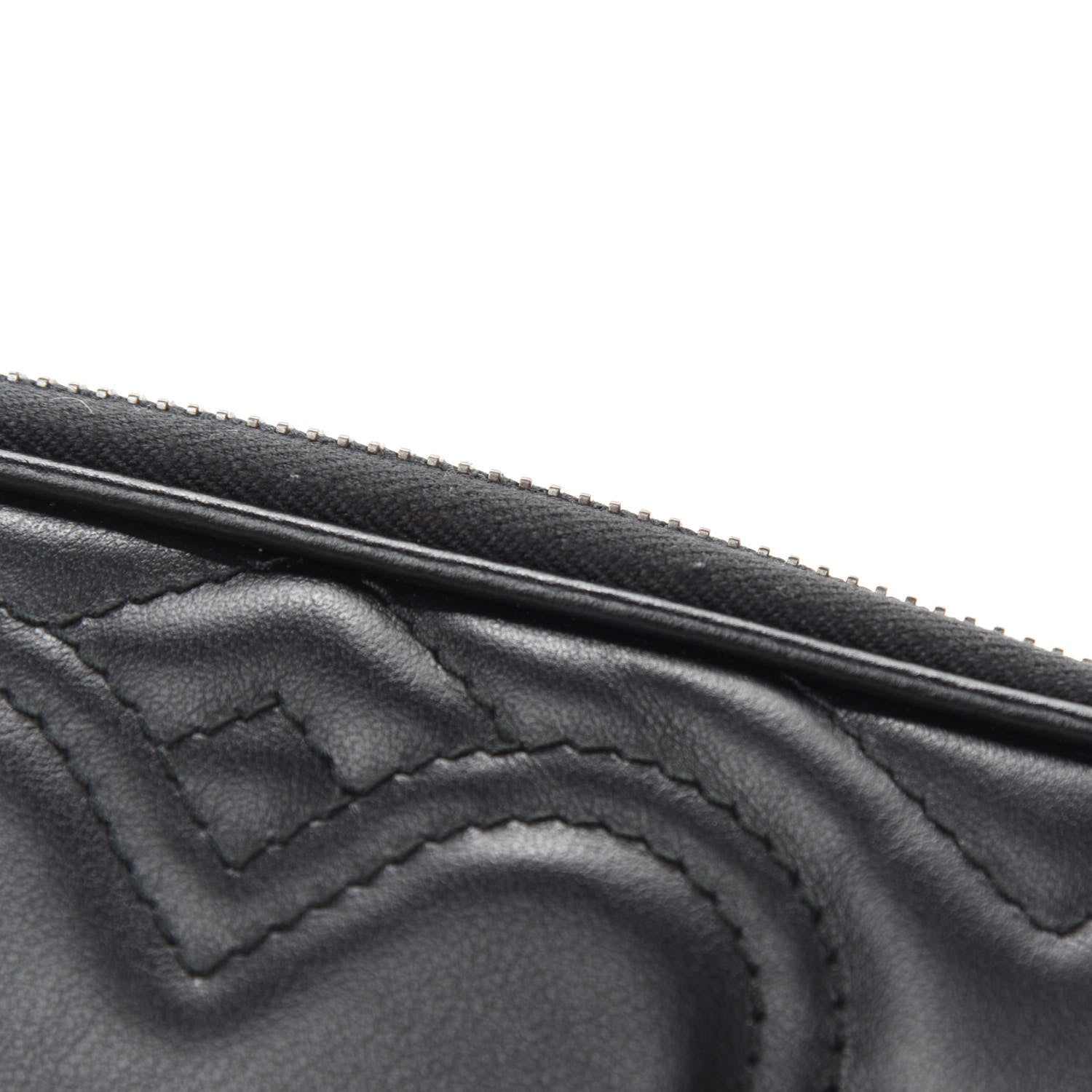 Gucci Calfskin Matelasse Mini GG Marmont Chain Crossbody Bag Black 6 of 13