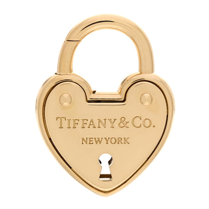 Tiffany 18K Yellow Gold Lock Heart Charm Pendant 1 of 4