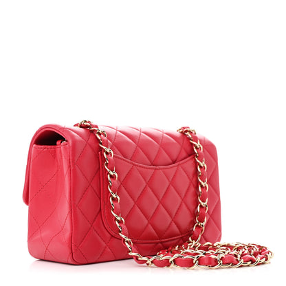 Chanel Lambskin Quilted Mini Rectangular Flap Dark Red 3 of 12
