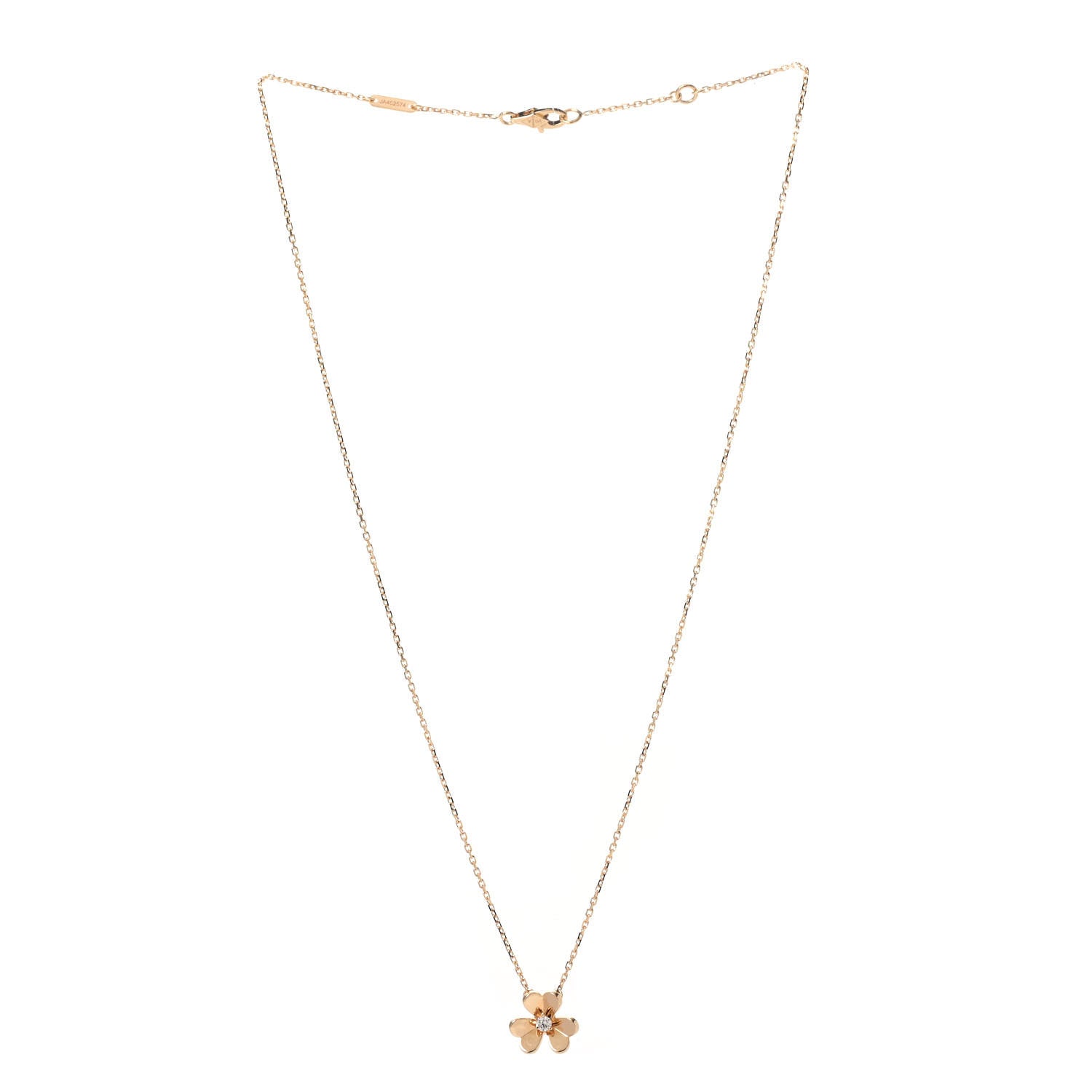 Van Cleef & Arpels 18K Yellow Gold Diamond Mini Frivole Pendant Necklace 3 of 6