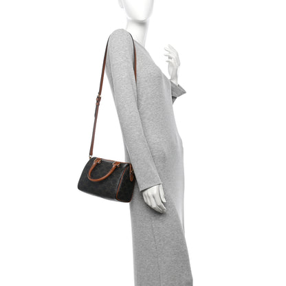 Celine Triomphe Canvas Calfskin Small Boston Bag Tan 2 of 11