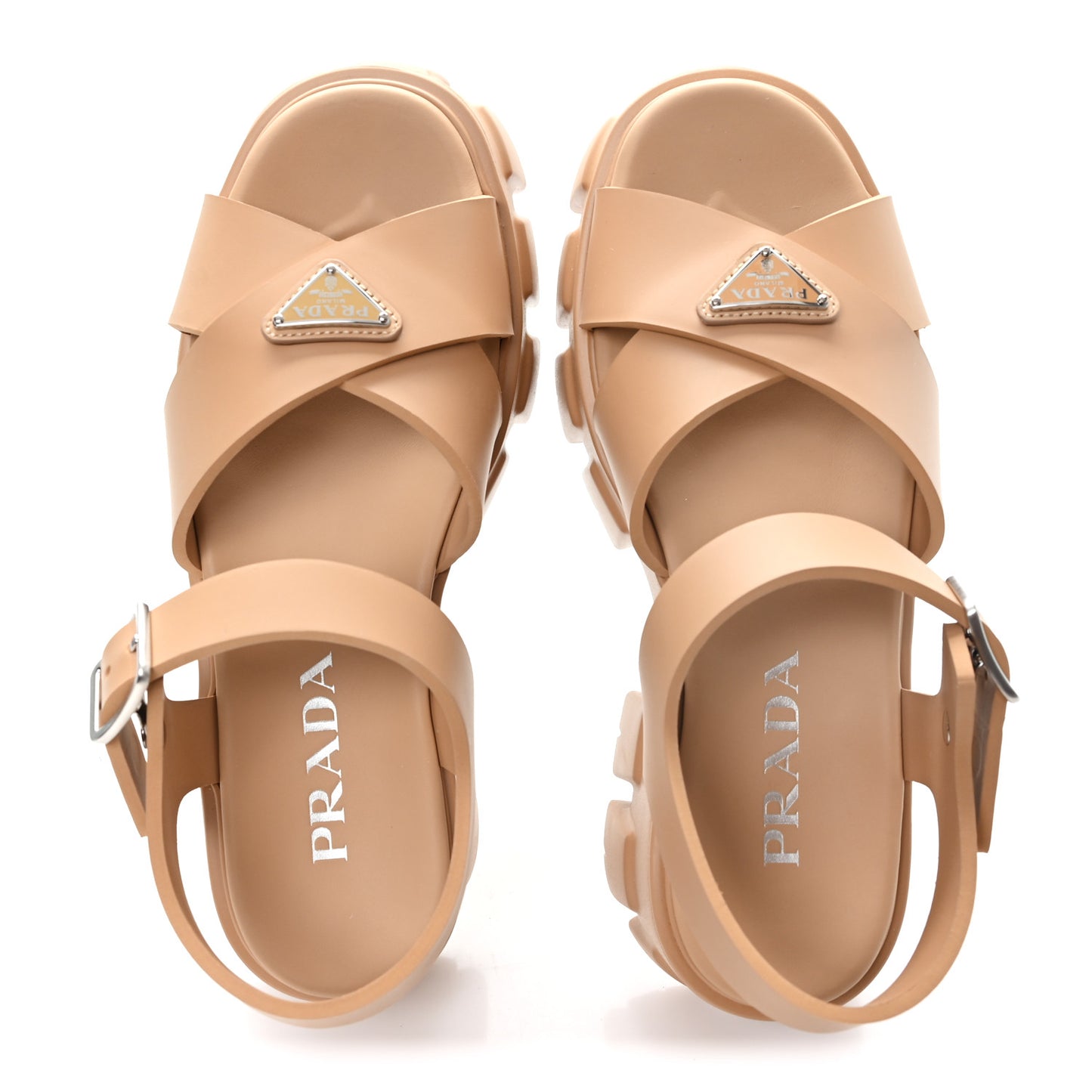 Foam Rubber Metal Triangle Logo Monolith 55mm Soft Cage Sandals 39 Orzo
