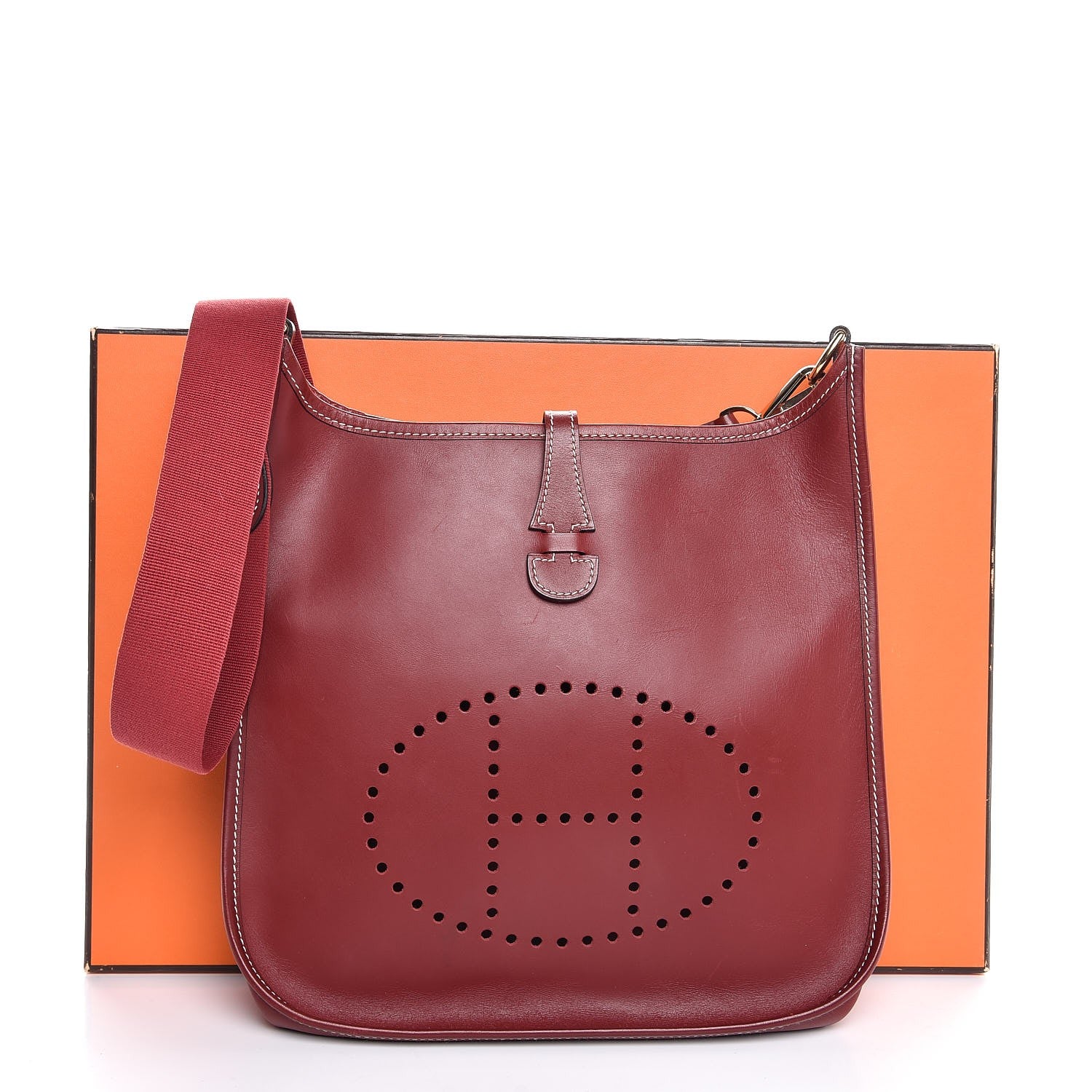 Hermes Barenia Evelyne PM Rouge H 8 of 8