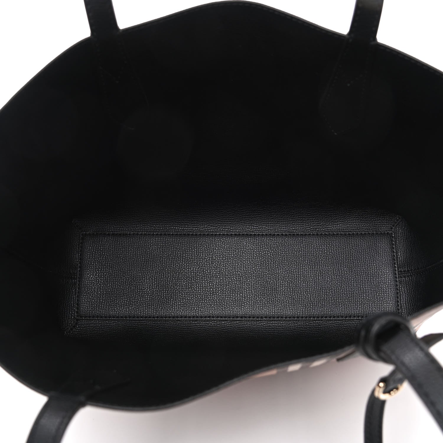 Burberry Grainy Calfskin Haymarket Check Small Reversible Tote Black 4 of 5