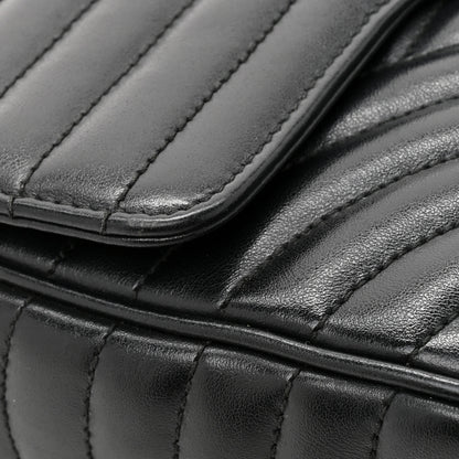 Prada Soft Calfskin Impunture Diagramme Medium Chain Flap Shoulder Bag Black 19 of 25