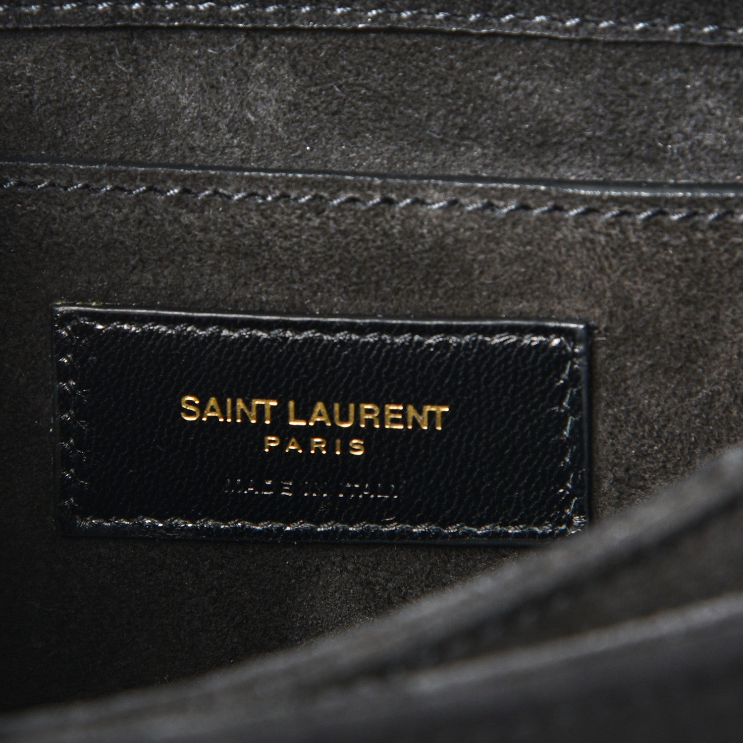 Saint Laurent Suede Medium Monogram Fetish Satchel Black 6 of 7