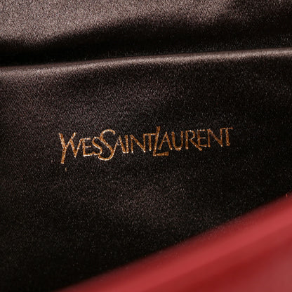 Saint Laurent Textured Patent Monogram Large Belle De Jour Clutch Red 6 of 9