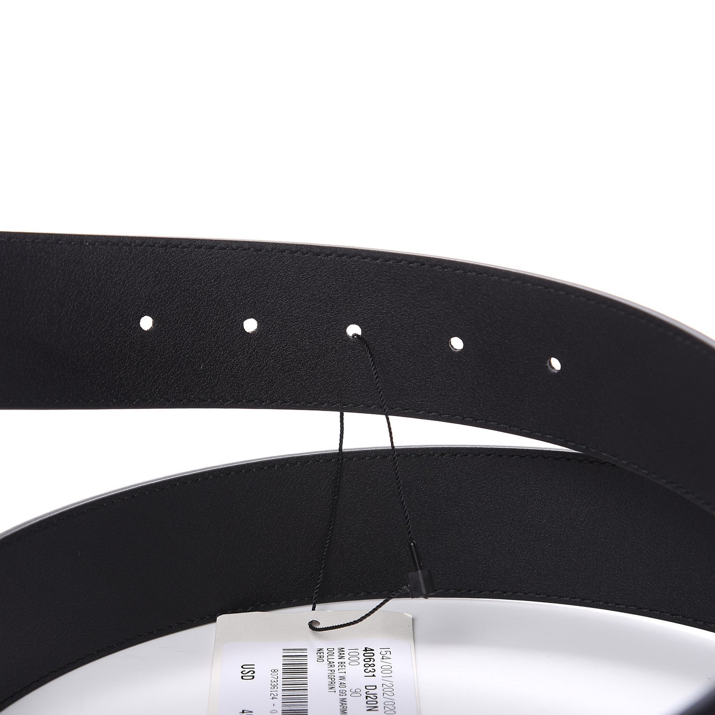 Textured Dollar Calfskin Nickel Double G 40mm Belt 90 36 Black
