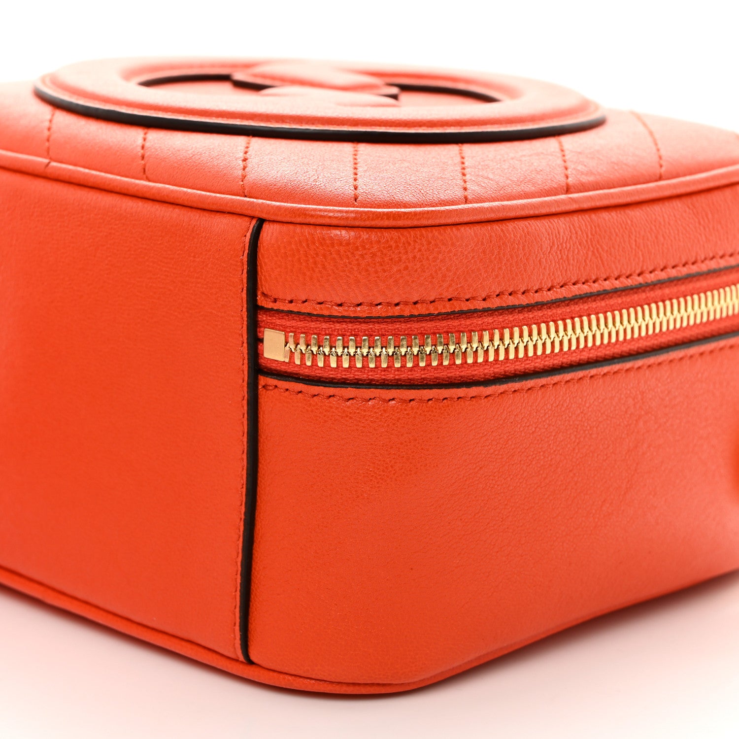 Gucci Sakai Be Green Calfskin Diagonal Stitched Small Blondie Shoulder Bag Orange 9 of 10