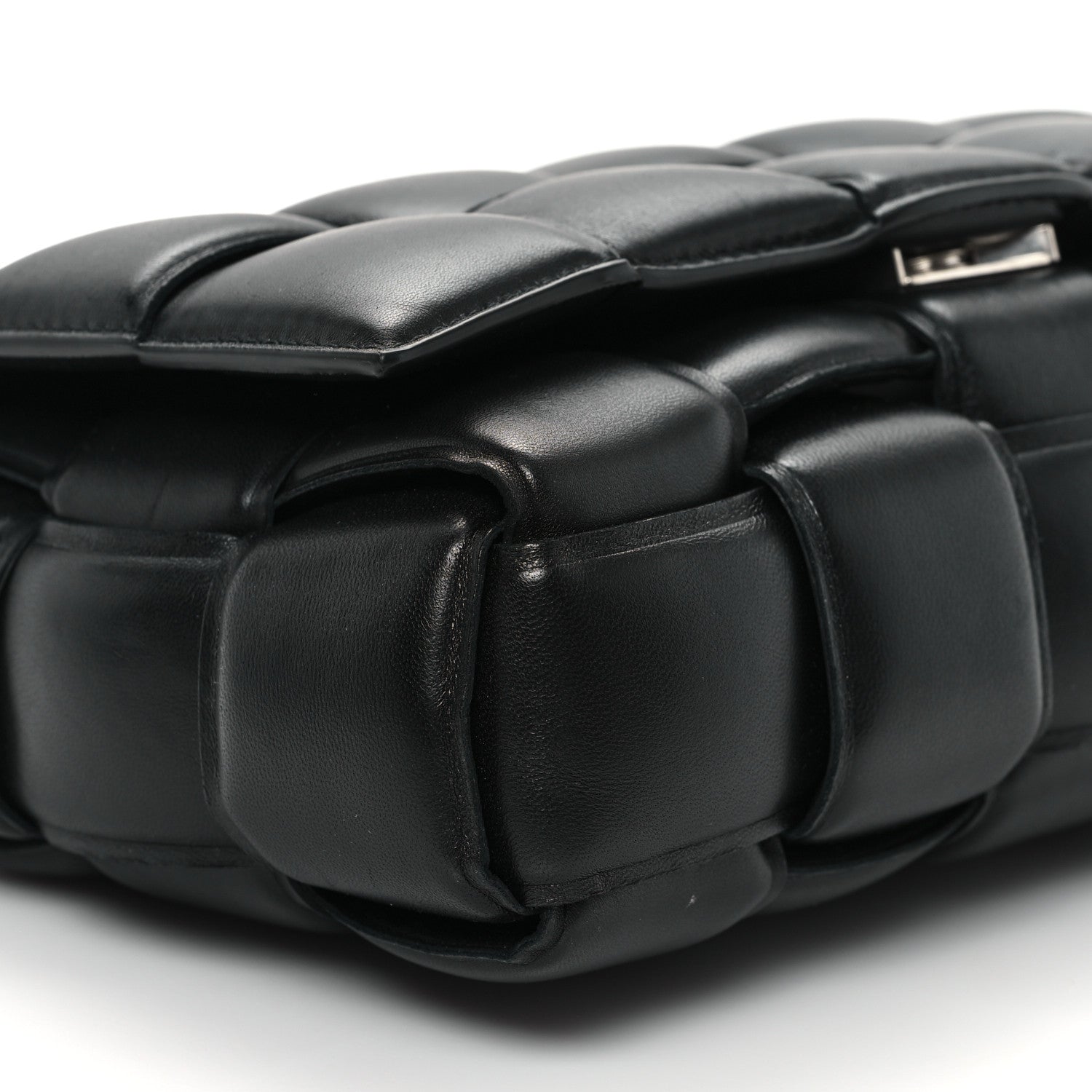 Bottega Veneta Lambskin Maxi Intreccio Padded Chain Cassette Crossbody Bag Black 9 of 11