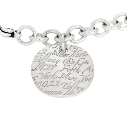 Tiffany Sterling Silver Notes Round Tag Charm Bracelet 3 of 4
