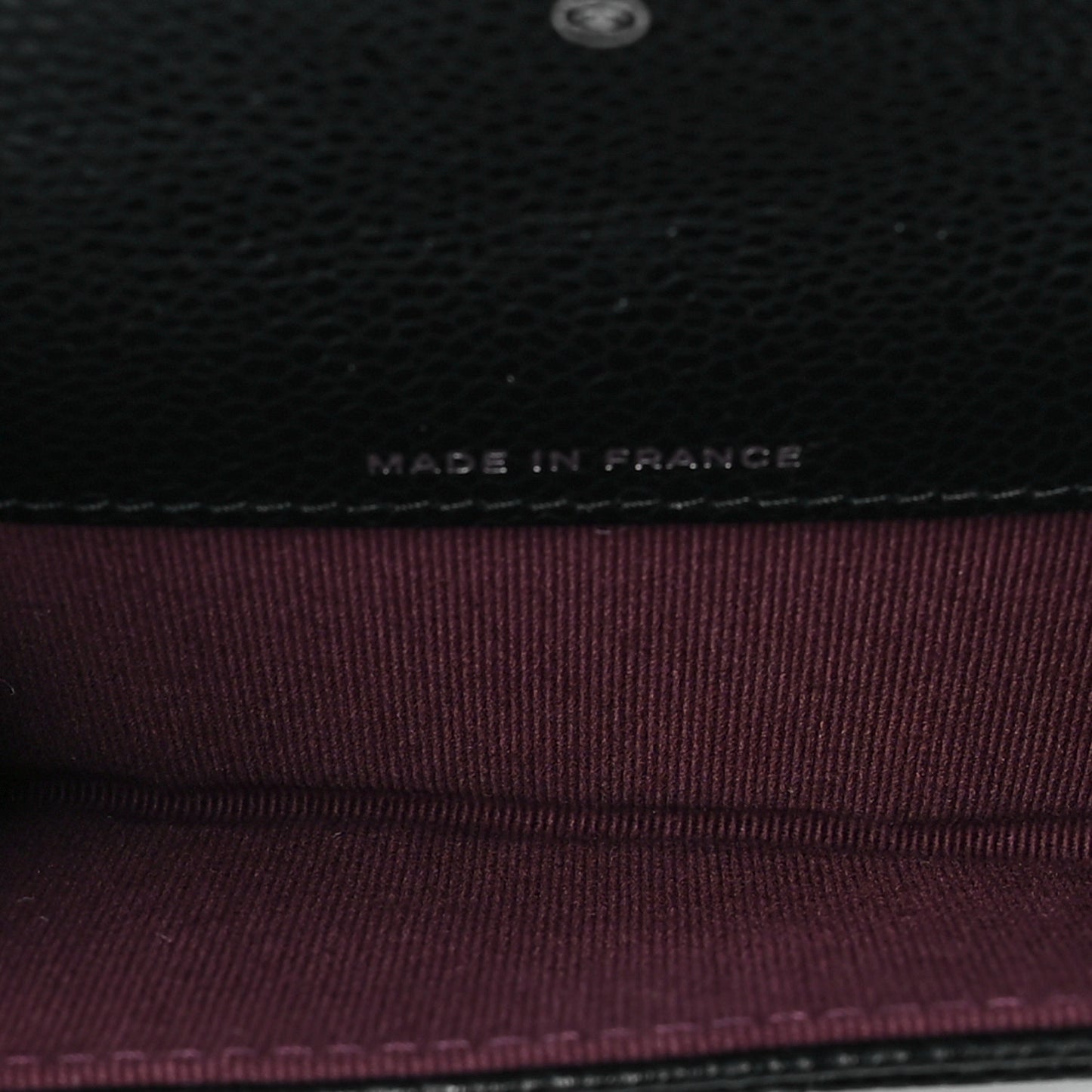 Caviar Quilted Flap Card Holder Wallet Black
