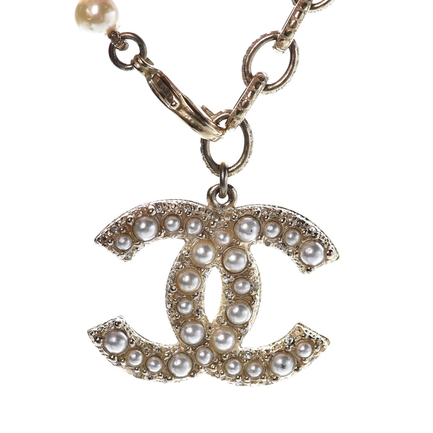 Chanel Pearl Crystal CC Bracelet Gold 4 of 6