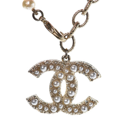 Chanel Pearl Crystal CC Bracelet Gold 4 of 6