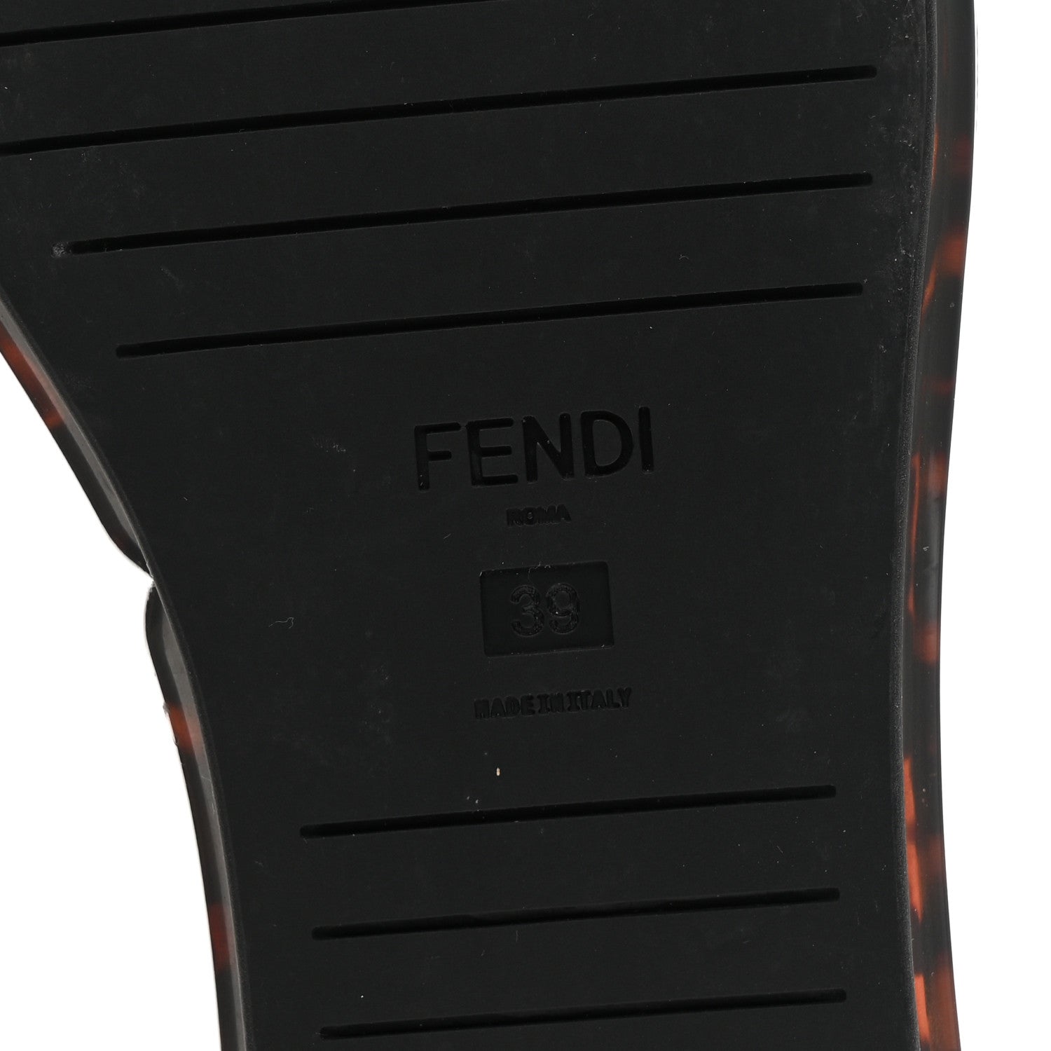 Fendi Jacquard FF Promenade Platform Slide Sandals 39 Tobacco Moro 7 of 8