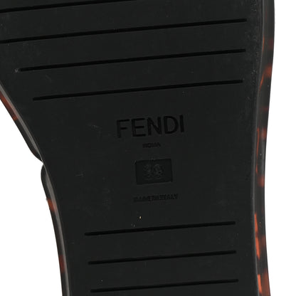 Fendi Jacquard FF Promenade Platform Slide Sandals 39 Tobacco Moro 7 of 8