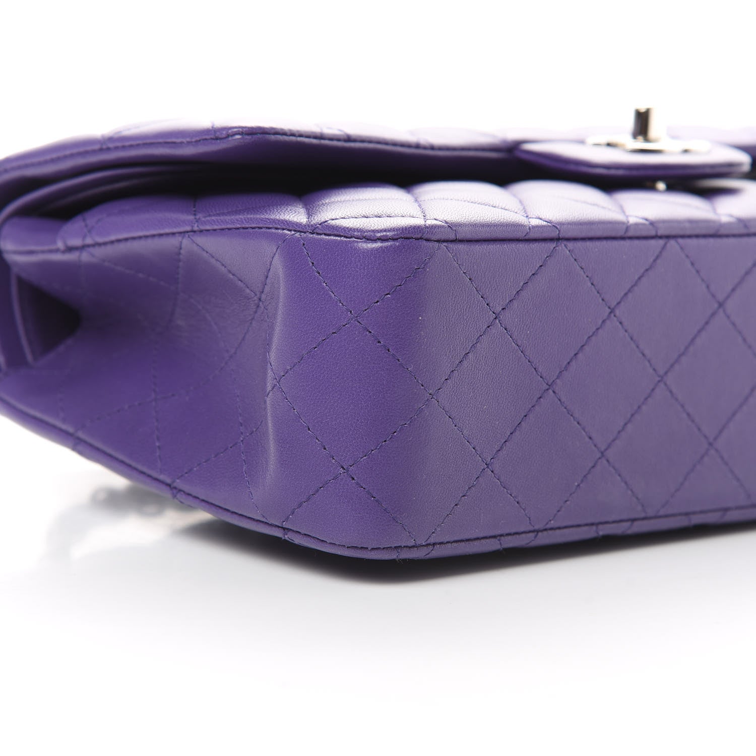 Chanel Lambskin Quilted Medium Double Flap Purple 9 of 16