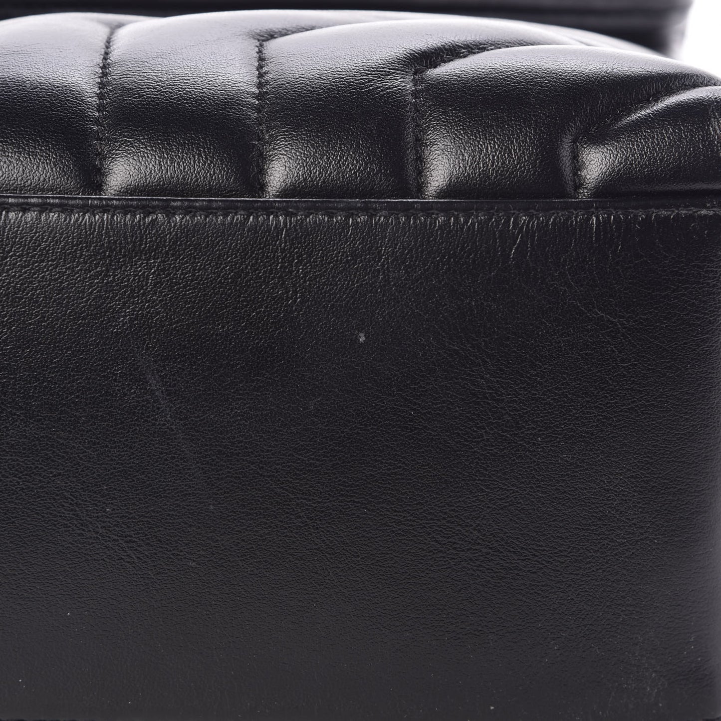 Calfskin Y Quilted Monogram Medium Loulou Chain Satchel Black