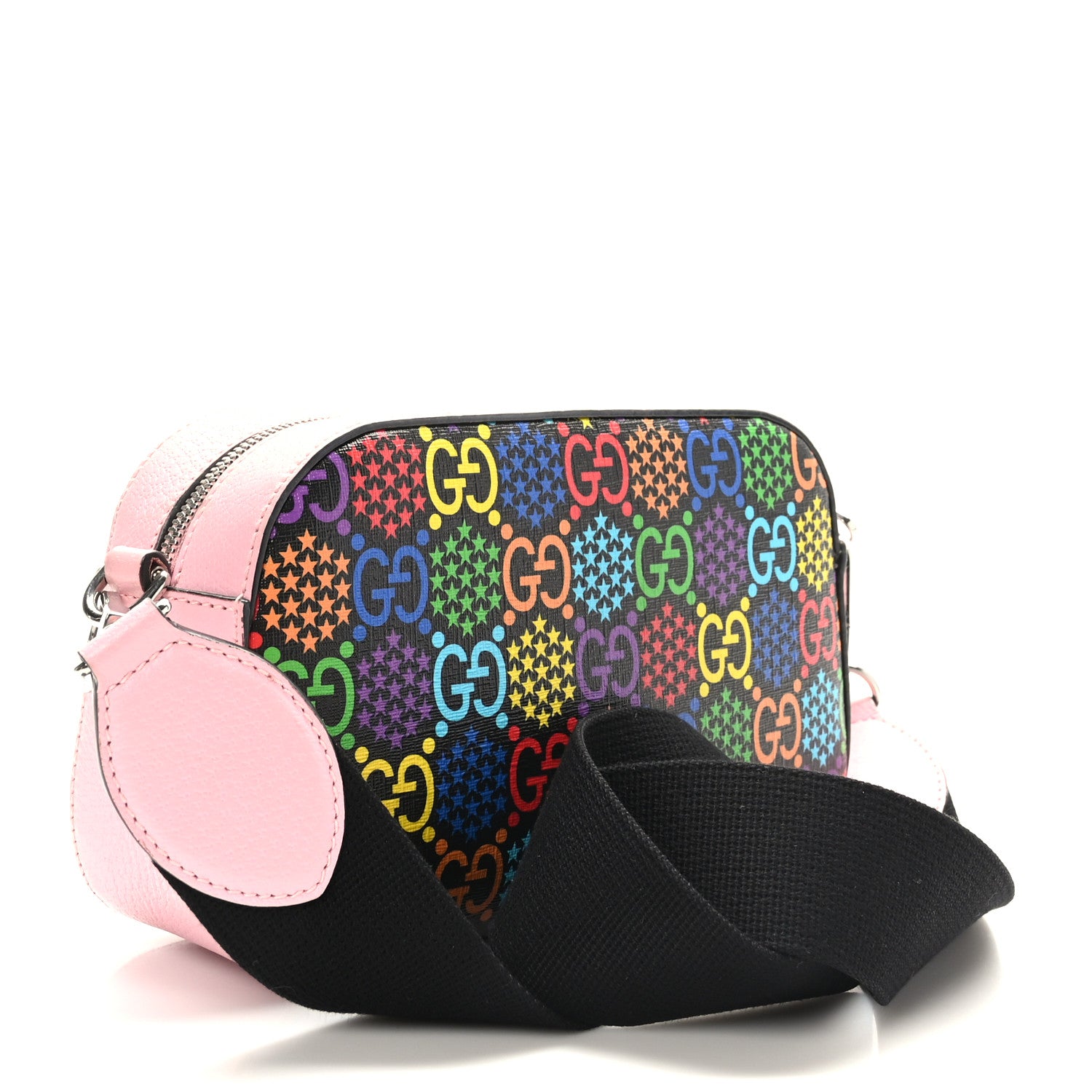 Gucci GG Supreme Monogram Psychedelic Shoulder Bag Black Multicolor Sugar Pink 3 of 10