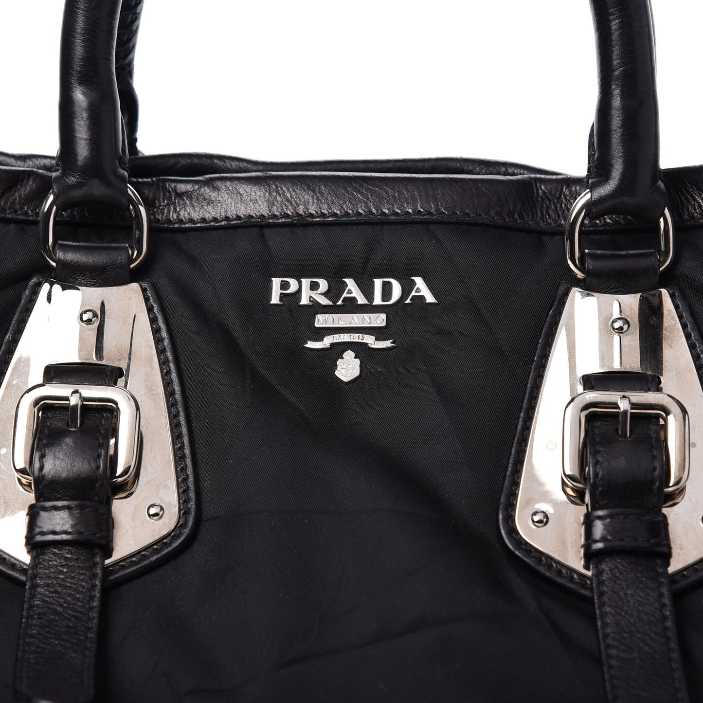 Tessuto Nylon Soft Calfskin Tote Black