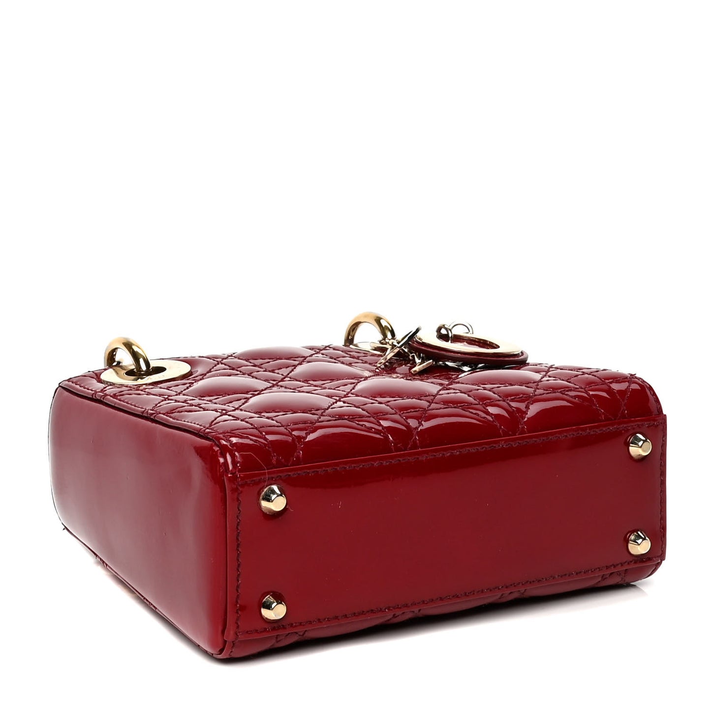 Patent Cannage Mini Lady Dior Red
