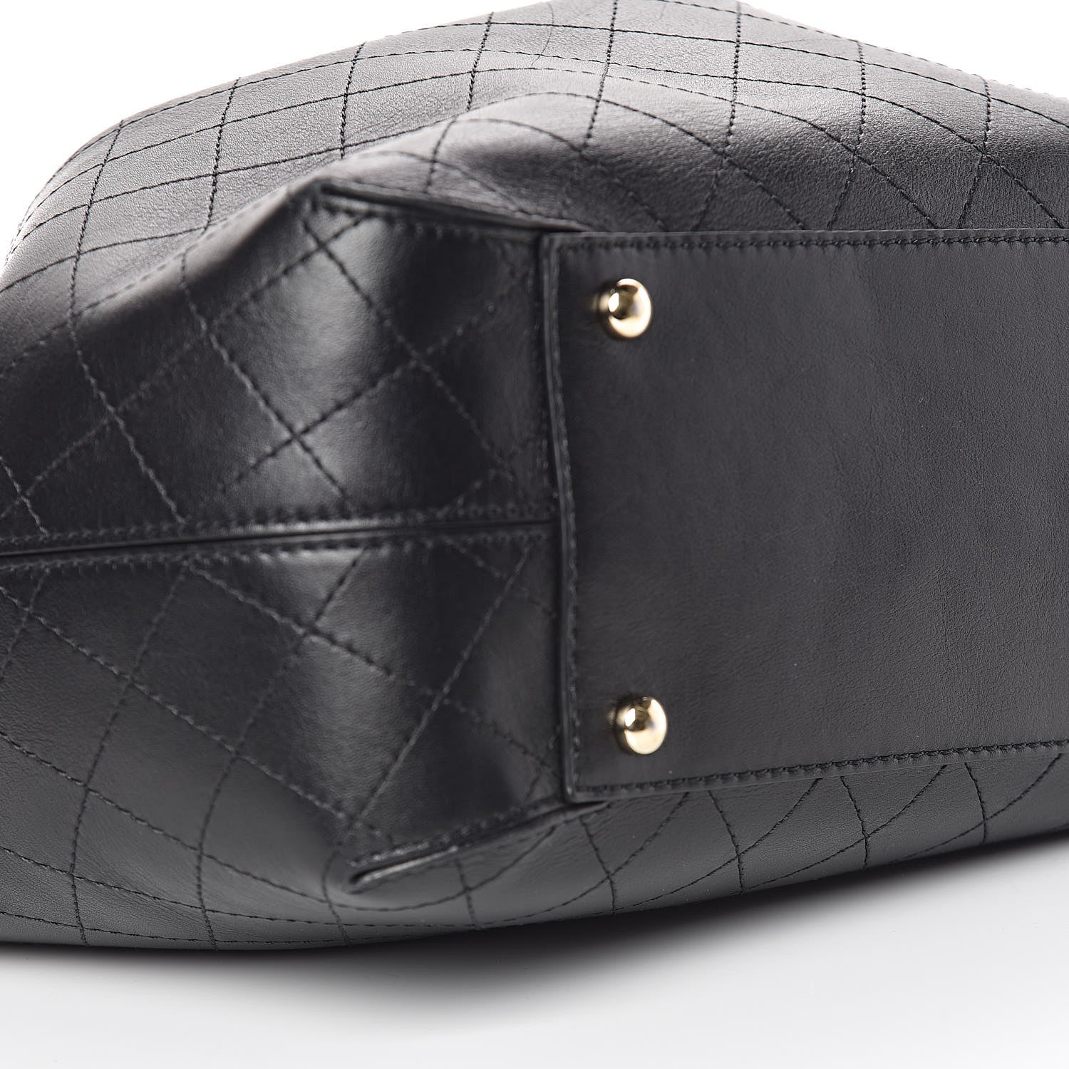 Chanel Calfskin Stitched Drawstring Bag Black 10 of 12
