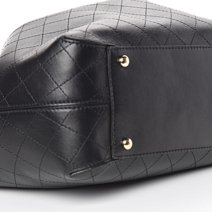 Chanel Calfskin Stitched Drawstring Bag Black 10 of 12