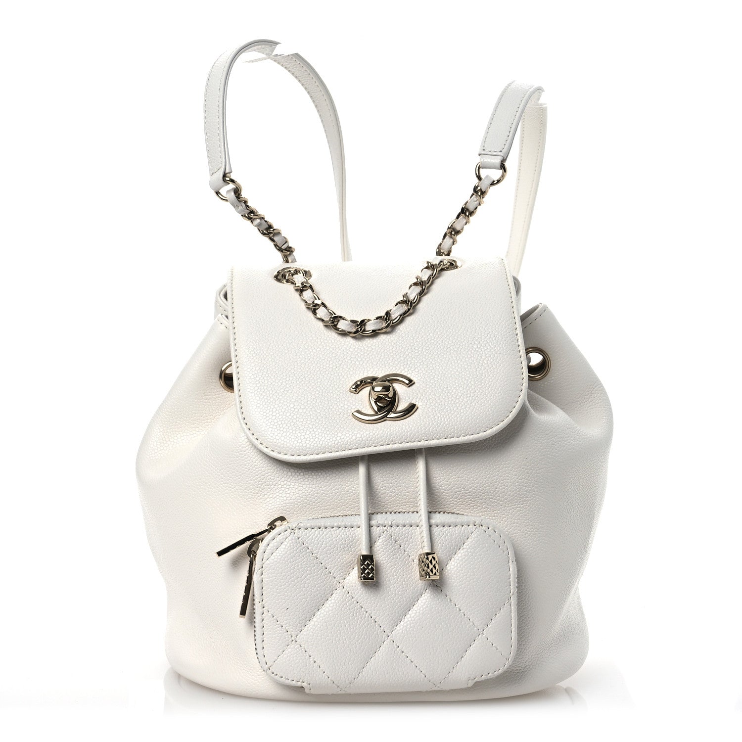 Chanel Caviar Quilted Mini Business Affinity Backpack White 1 of 10