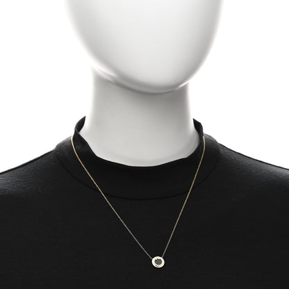 Tiffany 18K Yellow Gold Diamond Black Onyx Small T Circle Pendant Necklace 2 of 6