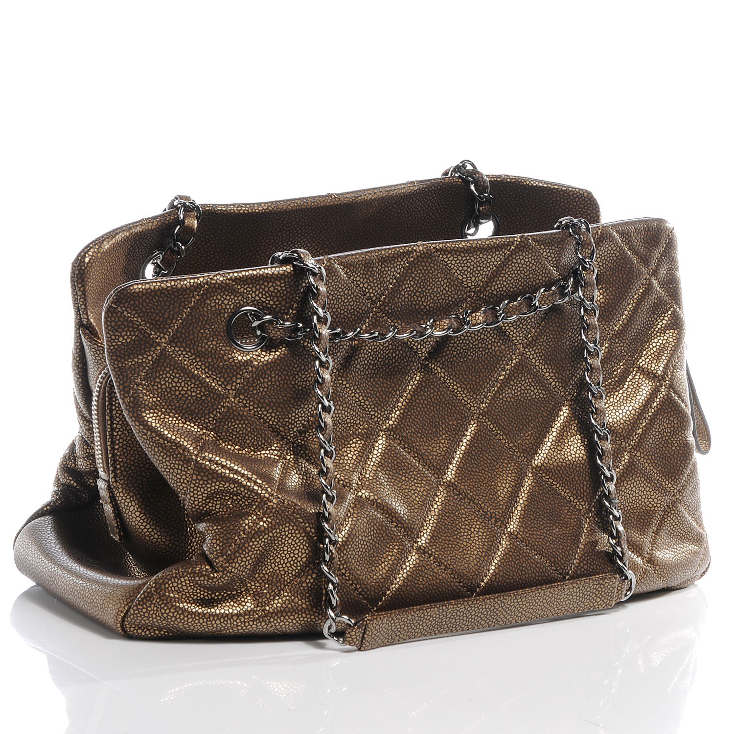 Chanel Caviar Timeless CC Shopping Tote Bronze 3 of 8