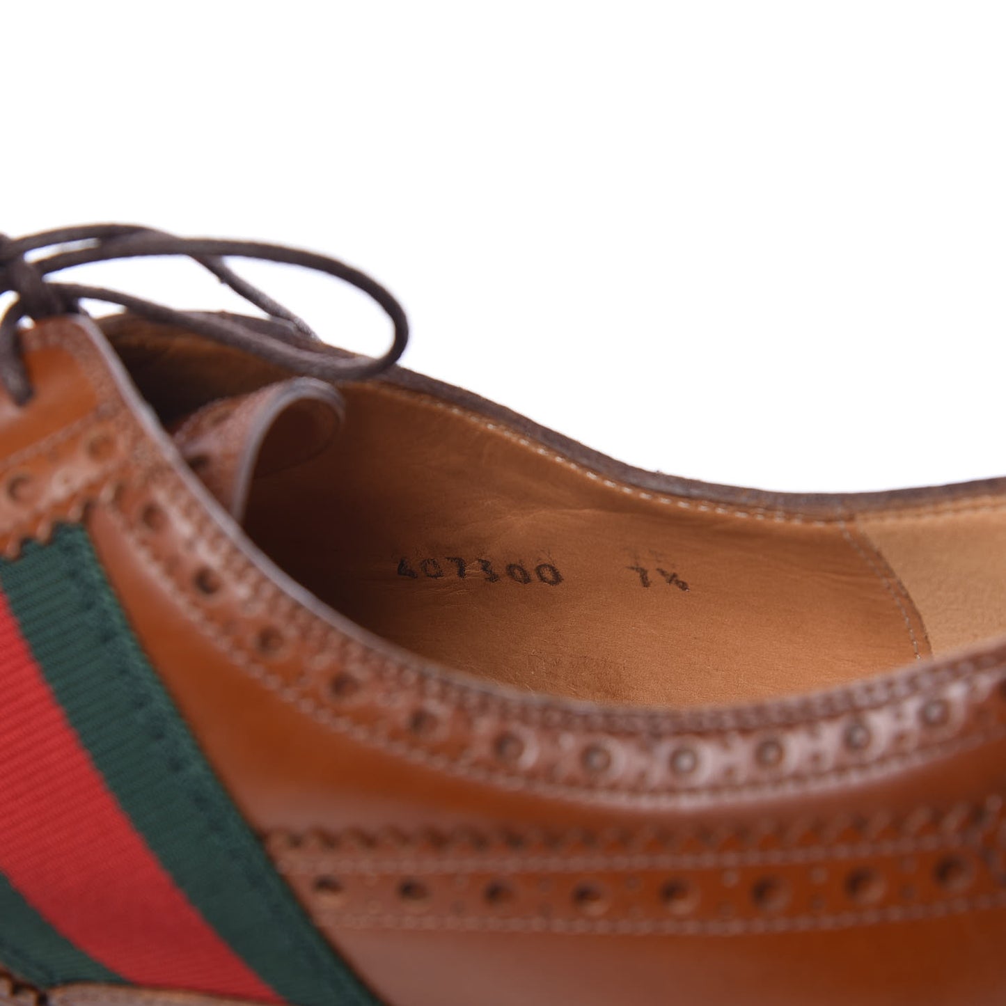 Calfskin Web Bee Embroidered Mens Lace Up Brogue Wingtip Derby Shoes 7.5 Cuir