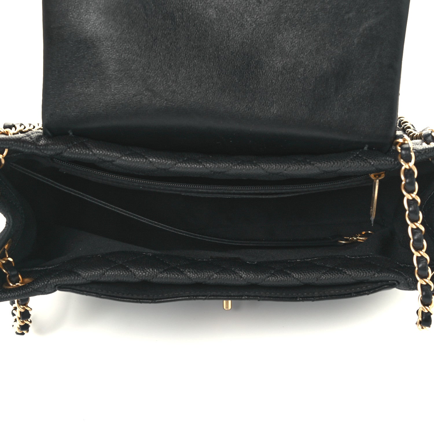 Chanel Caviar Calfskin Quilted Top Handle Flap Black 5 of 11