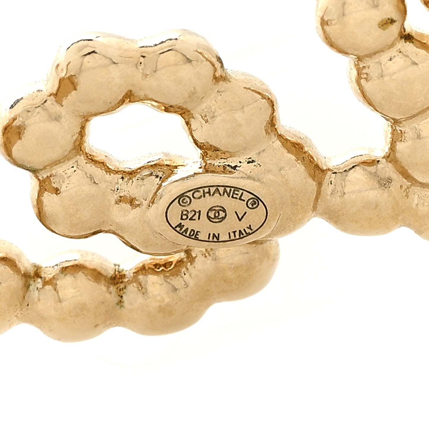 Metal Glass Swirling Pearls Hair Clip Gold