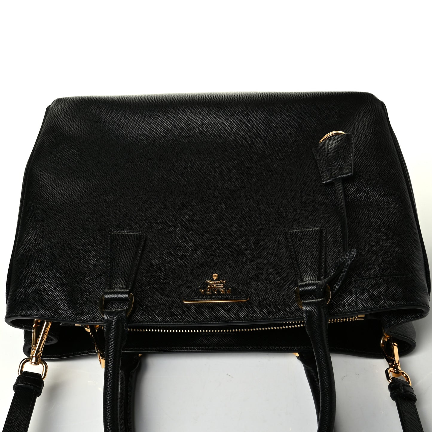 Saffiano Lux Medium Tote Black