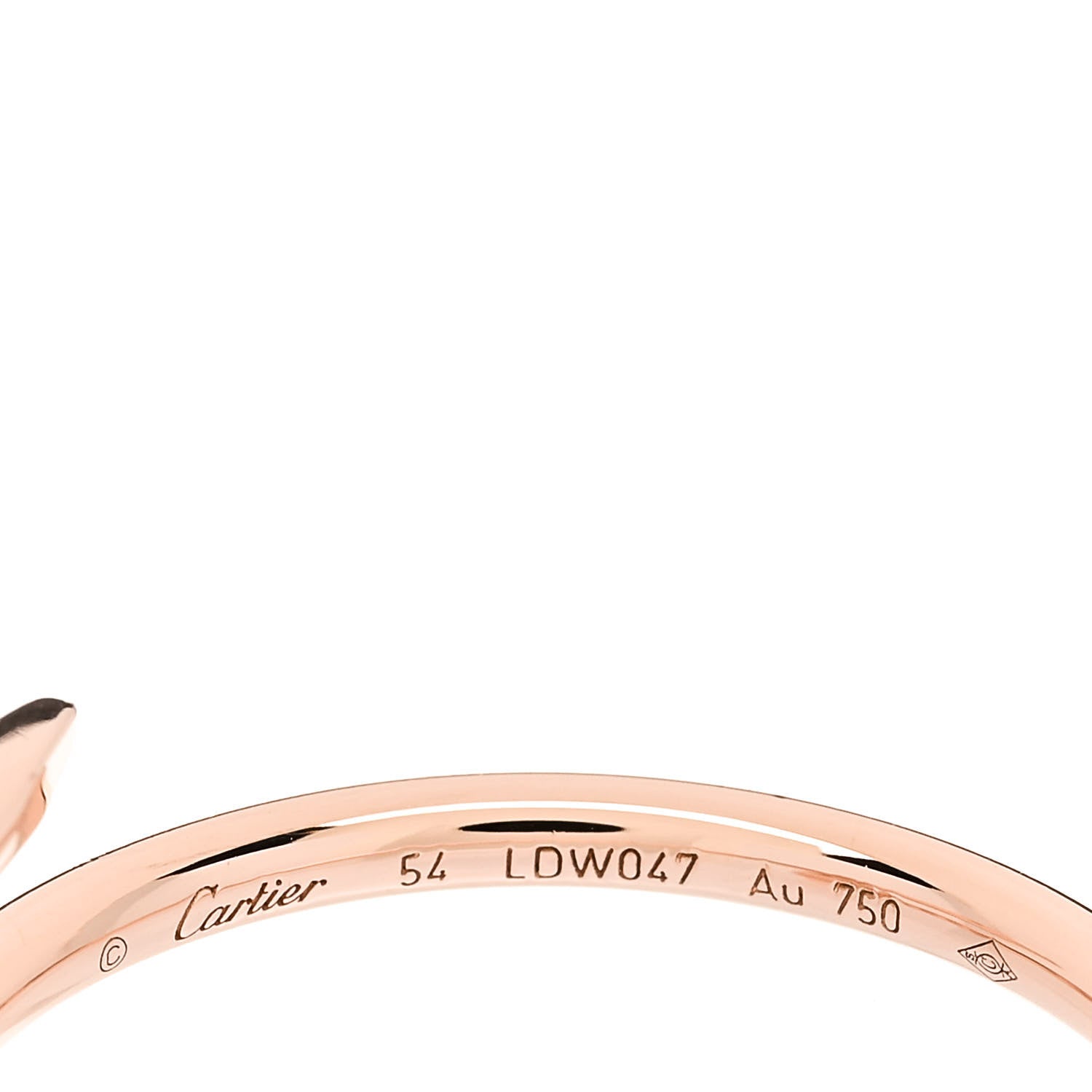 Cartier 18K Pink Gold Small Juste Un Clou Ring 54 6.75 4 of 5
