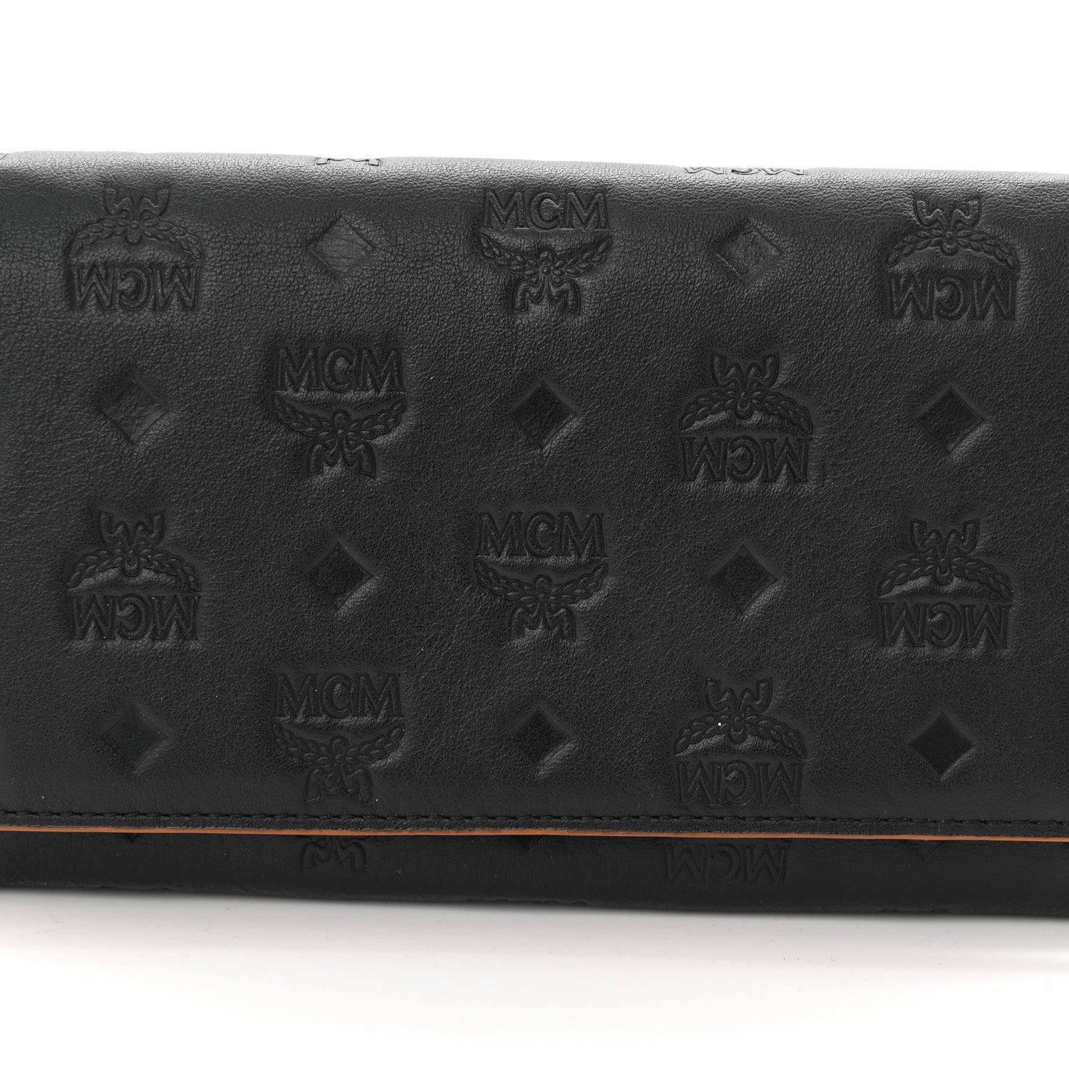 MCM Calfskin Ottomar Klara Tri Fold Phone Wallet On Strap Black 9 of 12