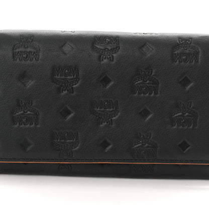 MCM Calfskin Ottomar Klara Tri Fold Phone Wallet On Strap Black 9 of 12